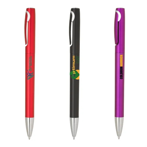 Twist action plastic pen with metallic color.  Pens can come... from ASI 68190 Lungsal / Lungsal