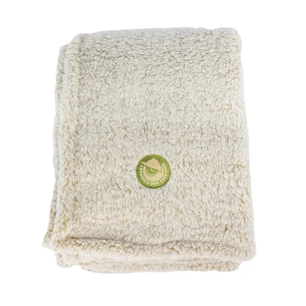 50" x 60" cozy plush throw blanket with a full color... from ASI 92980 WOV-IN® / Universal Strap/Wov-In Line