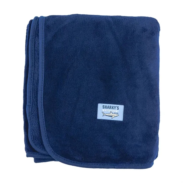 50" x 60" polyester fleece micro-plush blanket with a woven patch... from ASI 92980 WOV-IN® / Universal Strap/Wov-In Line