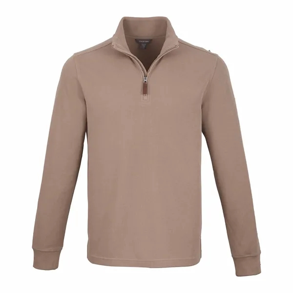 Men's knit quarter zip made from 60% BCI cotton/40% recycled polyester.... from ASI 66887 PCNA / Leed’s