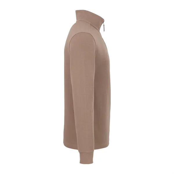 Men's knit quarter zip made from 60% BCI cotton/40% recycled polyester.... from ASI 66887 PCNA / Leed’s