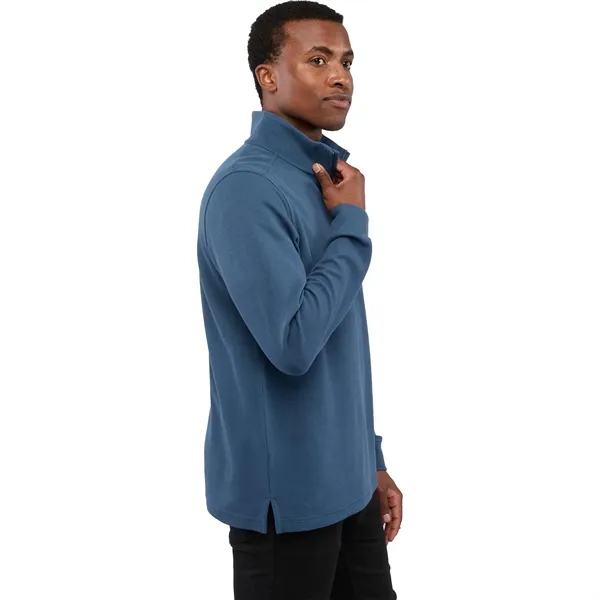 Men's knit quarter zip made from 60% BCI cotton/40% recycled polyester.... from ASI 66887 PCNA / Leed’s