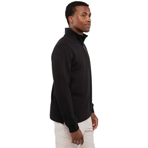 Men's knit quarter zip made from 60% BCI cotton/40% recycled polyester.... from ASI 66887 PCNA / Leed’s