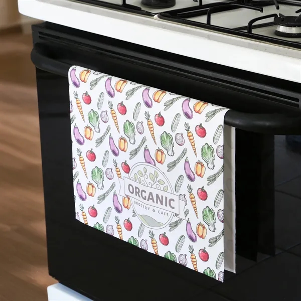 16 1/4" x 26" kitchen tea towel constructed of recycled PET... from ASI 52840 Evans Manufacturing