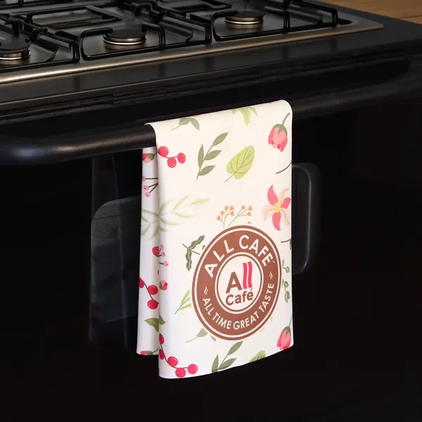 16 1/4" x 26" kitchen tea towel constructed of recycled PET... from ASI 52840 Evans Manufacturing