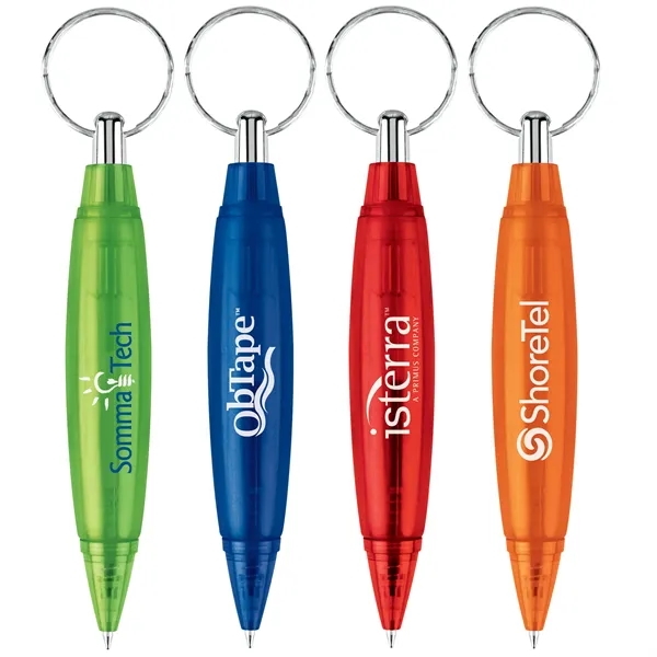 Translucent click action ballpoint pen with split ring.... from ASI 68190 Lungsal / Lungsal