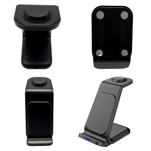 3 in 1 wireless charging station, 15W plus 1C1P color silkscreen... from ASI 37218 Athena Promo (tm)