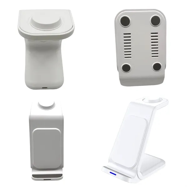 3 in 1 wireless charging station, 15W plus 1C1P color silkscreen... from ASI 37218 Athena Promo (tm)