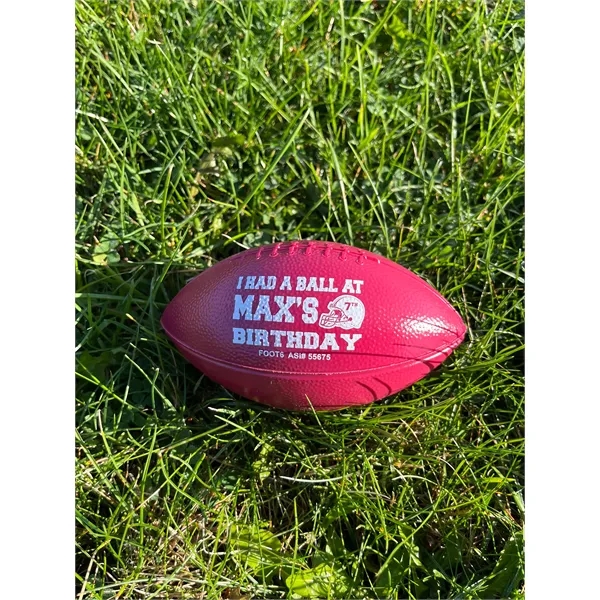 6" mini plastic footballs that come in a variety of colors... from ASI 55675 Galaxy Balloons Inc / Galactic Fun Time Line