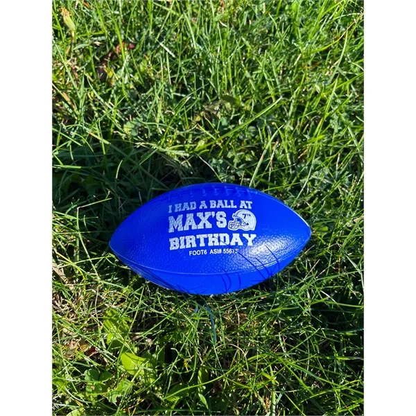 6" mini plastic footballs that come in a variety of colors... from ASI 55675 Galaxy Balloons Inc / Galactic Fun Time Line