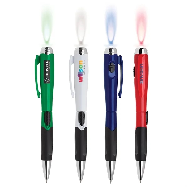 Retractable plastic pen with click buttons on 2 sides along with... from ASI 68190 Lungsal / Lungsal