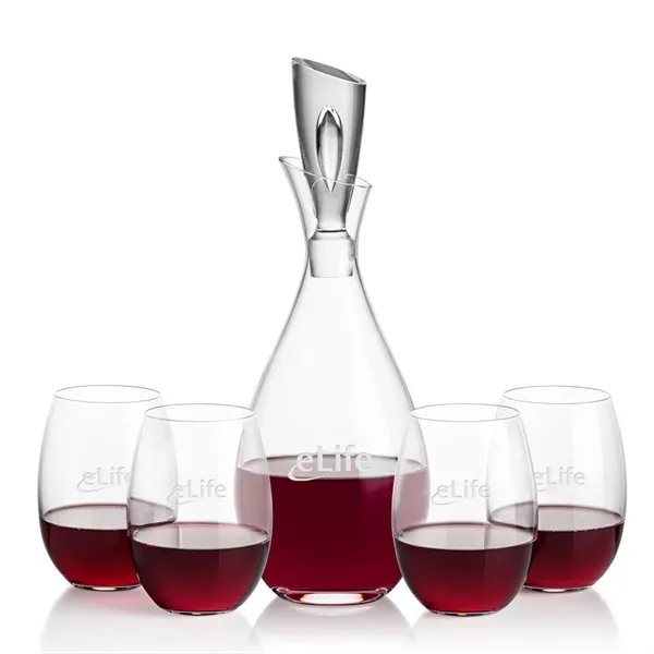 Stunning Lead Free Crystal Decanter complete with 2 or 4 Carlita... from ASI 84592 St Regis Group