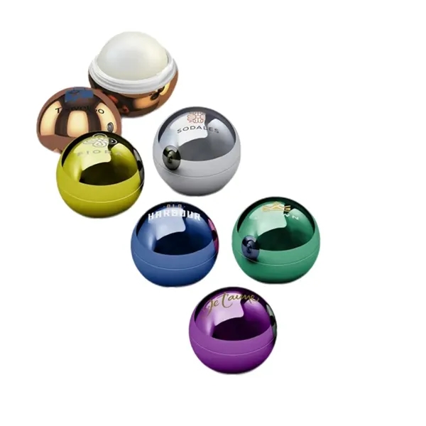 Metallic all-natural lip balm ball moisturizer plus 1 color pad imprint... from ASI 37218 Athena Promo (tm)