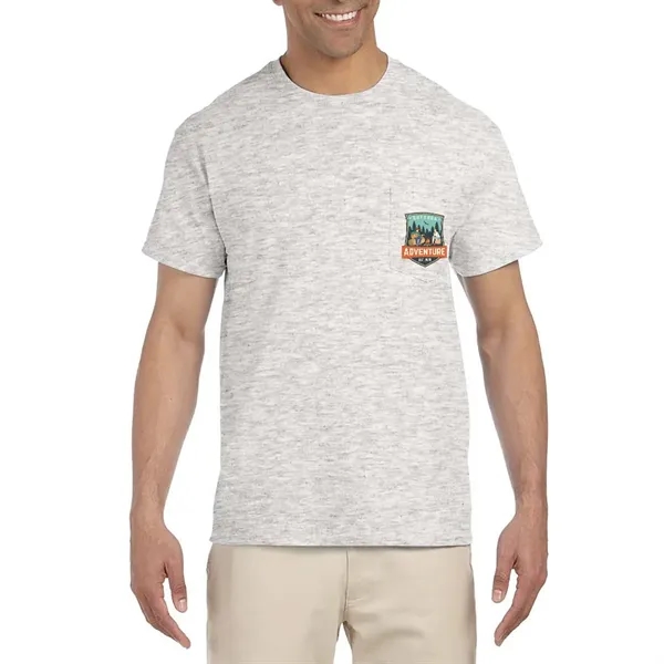 Gildan adult pre-shrunk 100% Ultra Cotton T-shirt with 5-point pocket with... from ASI 39552 BEL Promo