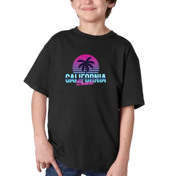 Gildan Youth pre-shrunk cotton T-shirt with double-needle sleeves and hem and... from ASI 39552 BEL Promo