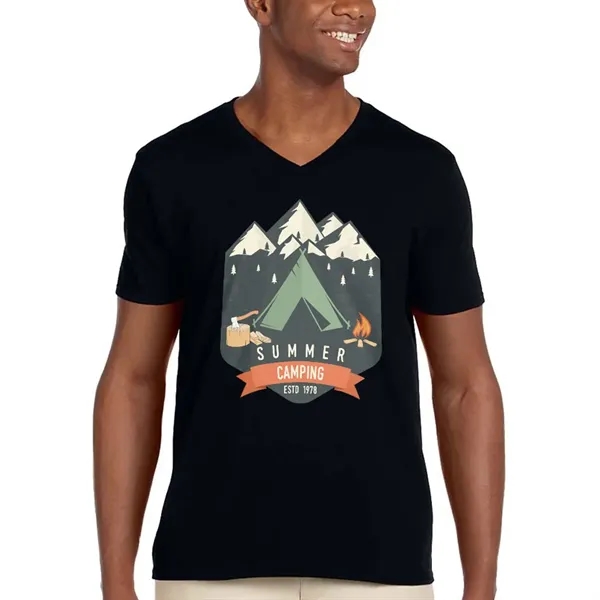 Adult V-Neck T-shirt with seamless double-needle collar.... from ASI 39552 BEL Promo