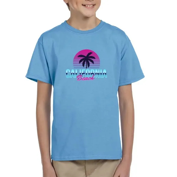 Gildan Youth pre-shrunk cotton T-shirt with double-needle sleeves and hem and... from ASI 39552 BEL Promo