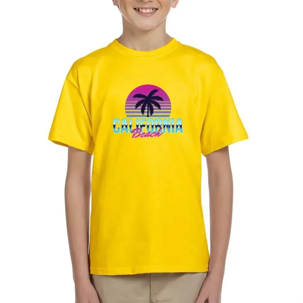 Gildan Youth pre-shrunk cotton T-shirt with double-needle sleeves and hem and... from ASI 39552 BEL Promo