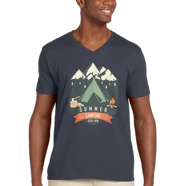 Adult V-Neck T-shirt with seamless double-needle collar.... from ASI 39552 BEL Promo