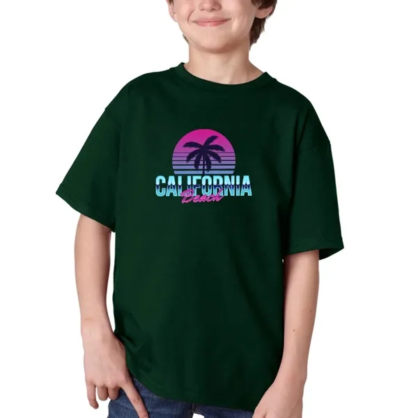 Gildan Youth pre-shrunk cotton T-shirt with double-needle sleeves and hem and... from ASI 39552 BEL Promo