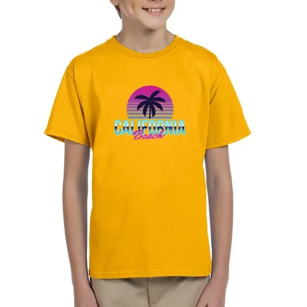 Gildan Youth pre-shrunk cotton T-shirt with double-needle sleeves and hem and... from ASI 39552 BEL Promo