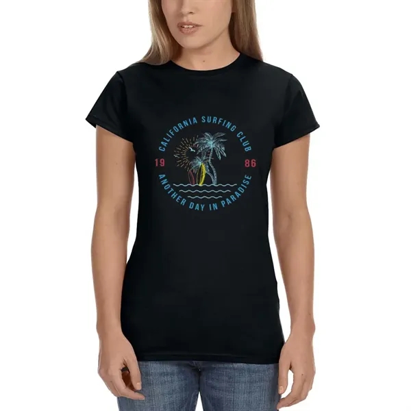 Ladies Gildan junior fit t-shirt offered in many sizes and colors.... from ASI 39552 BEL Promo