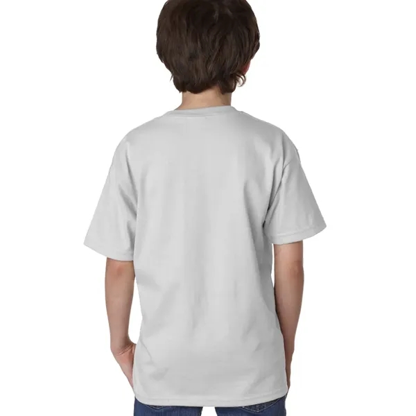 Gildan Youth pre-shrunk cotton T-shirt with double-needle sleeves and hem and... from ASI 39552 BEL Promo