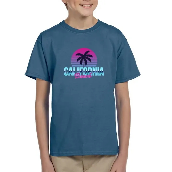 Gildan Youth pre-shrunk cotton T-shirt with double-needle sleeves and hem and... from ASI 39552 BEL Promo