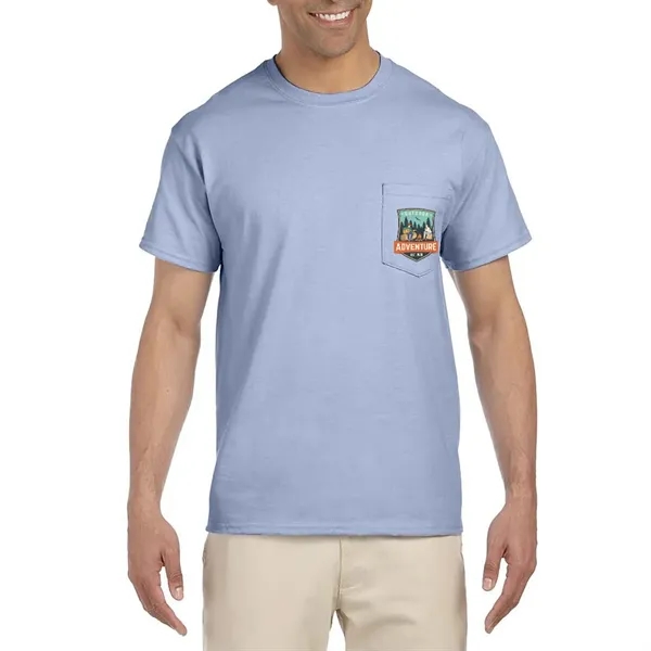Gildan adult pre-shrunk 100% Ultra Cotton T-shirt with 5-point pocket with... from ASI 39552 BEL Promo