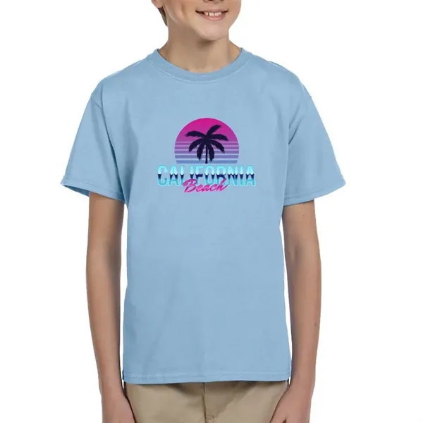 Gildan Youth pre-shrunk cotton T-shirt with double-needle sleeves and hem and... from ASI 39552 BEL Promo