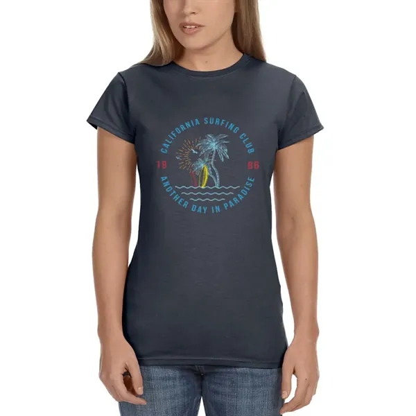 Ladies Gildan junior fit t-shirt offered in many sizes and colors.... from ASI 39552 BEL Promo