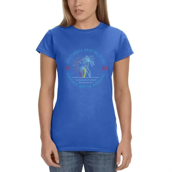 Ladies Gildan junior fit t-shirt offered in many sizes and colors.... from ASI 39552 BEL Promo