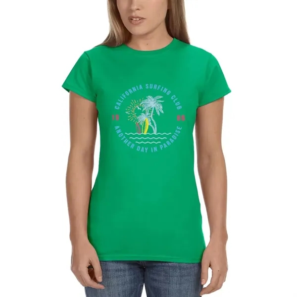 Ladies Gildan junior fit t-shirt offered in many sizes and colors.... from ASI 39552 BEL Promo