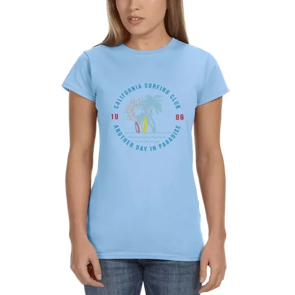 Ladies Gildan junior fit t-shirt offered in many sizes and colors.... from ASI 39552 BEL Promo