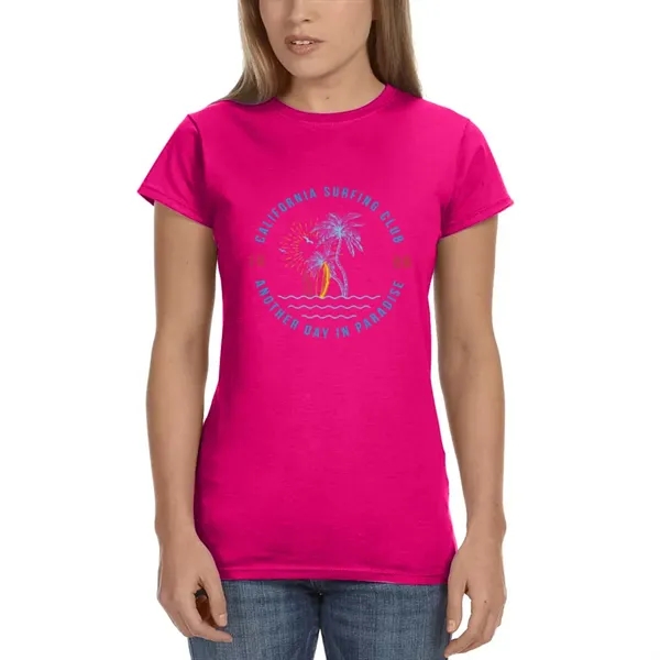 Ladies Gildan junior fit t-shirt offered in many sizes and colors.... from ASI 39552 BEL Promo