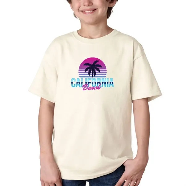 Gildan Youth pre-shrunk cotton T-shirt with double-needle sleeves and hem and... from ASI 39552 BEL Promo