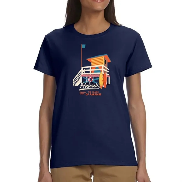 Gildan Ladies short-sleeve cotton pre-shrunk T-shirt that can last multiple washing... from ASI 39552 BEL Promo