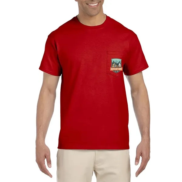 Gildan adult pre-shrunk 100% Ultra Cotton T-shirt with 5-point pocket with... from ASI 39552 BEL Promo