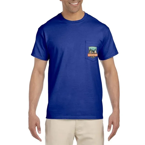 Gildan adult pre-shrunk 100% Ultra Cotton T-shirt with 5-point pocket with... from ASI 39552 BEL Promo