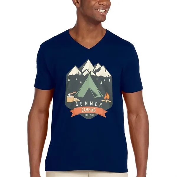 Adult V-Neck T-shirt with seamless double-needle collar.... from ASI 39552 BEL Promo