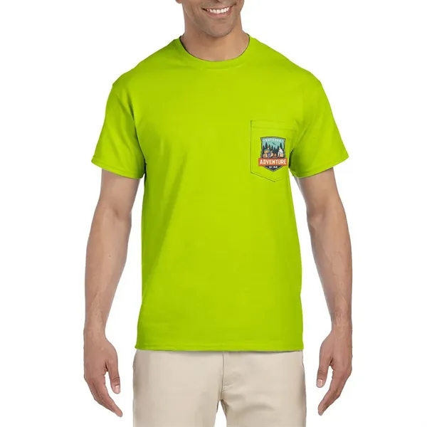 Gildan adult pre-shrunk 100% Ultra Cotton T-shirt with 5-point pocket with... from ASI 39552 BEL Promo