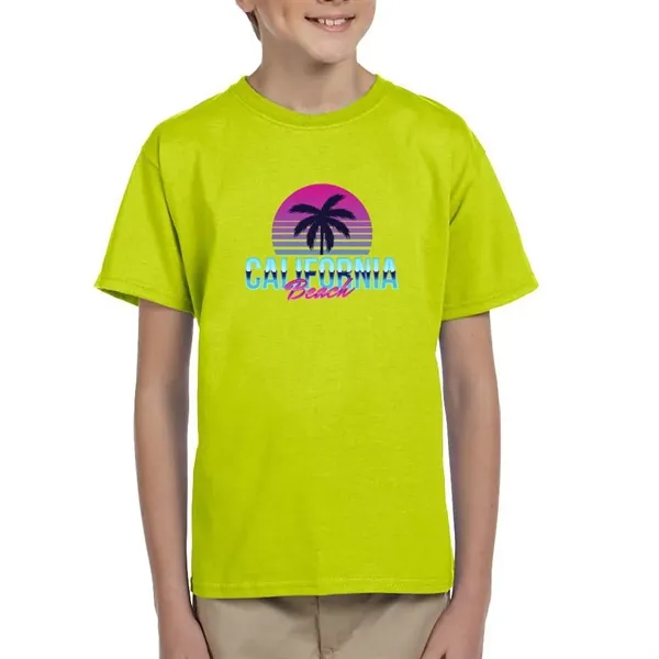 Gildan Youth pre-shrunk cotton T-shirt with double-needle sleeves and hem and... from ASI 39552 BEL Promo