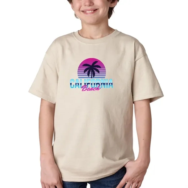 Gildan Youth pre-shrunk cotton T-shirt with double-needle sleeves and hem and... from ASI 39552 BEL Promo