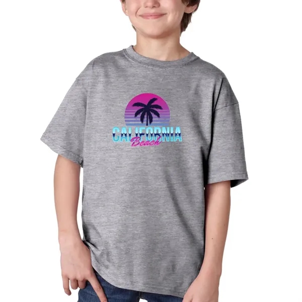 Gildan Youth pre-shrunk cotton T-shirt with double-needle sleeves and hem and... from ASI 39552 BEL Promo