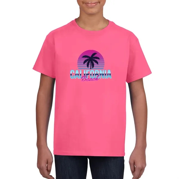 Gildan Youth pre-shrunk cotton T-shirt with double-needle sleeves and hem and... from ASI 39552 BEL Promo