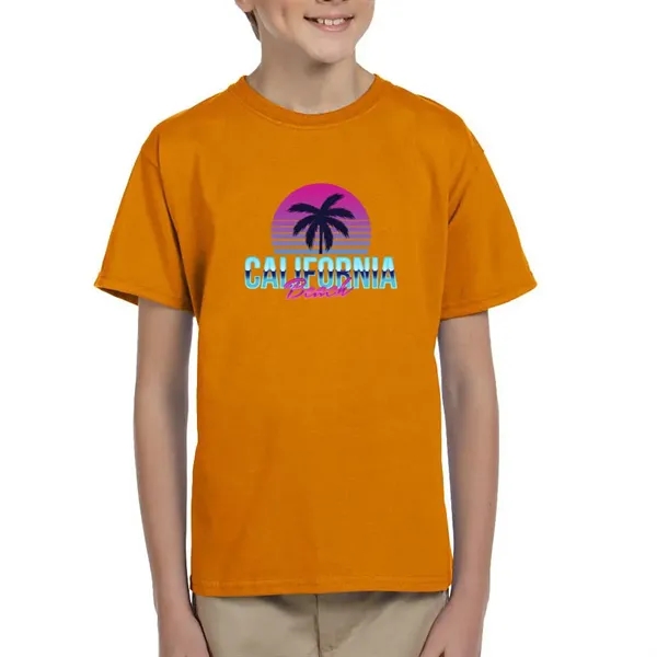 Gildan Youth pre-shrunk cotton T-shirt with double-needle sleeves and hem and... from ASI 39552 BEL Promo