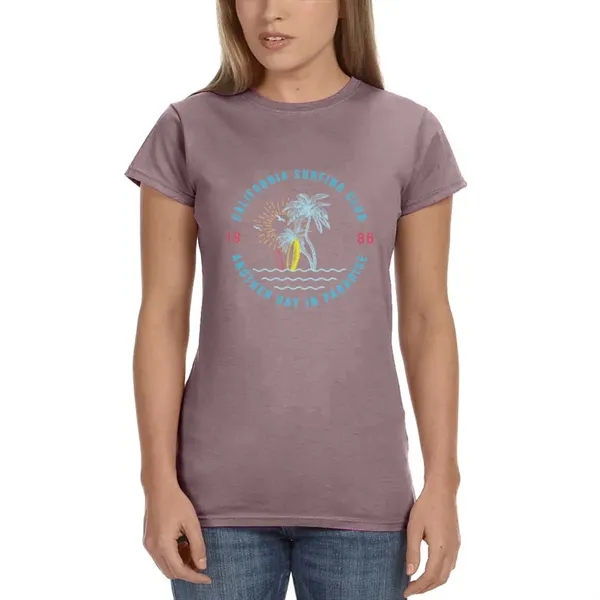 Ladies Gildan junior fit t-shirt offered in many sizes and colors.... from ASI 39552 BEL Promo