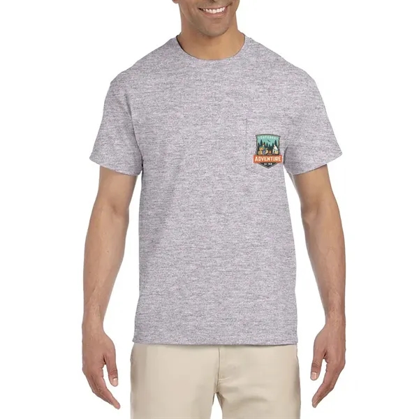 Gildan adult pre-shrunk 100% Ultra Cotton T-shirt with 5-point pocket with... from ASI 39552 BEL Promo