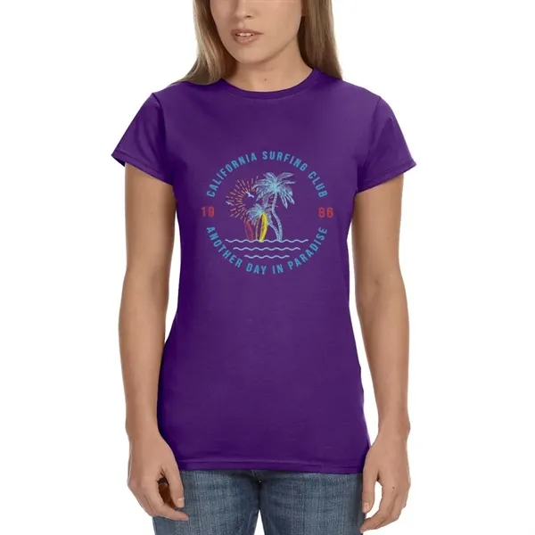 Ladies Gildan junior fit t-shirt offered in many sizes and colors.... from ASI 39552 BEL Promo