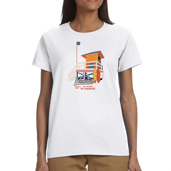 Gildan Ladies short-sleeve cotton pre-shrunk T-shirt that can last multiple washing... from ASI 39552 BEL Promo